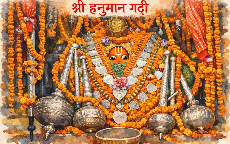 Clean Traveler urbania parked at the designated visitor drop-off point near Hanuman Garhi, Ayodhya.